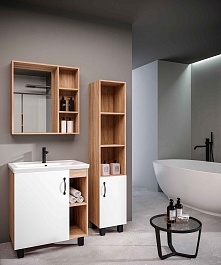 Grossman Тумба с раковиной Флай 70 дуб сонома/белая – фотография-5